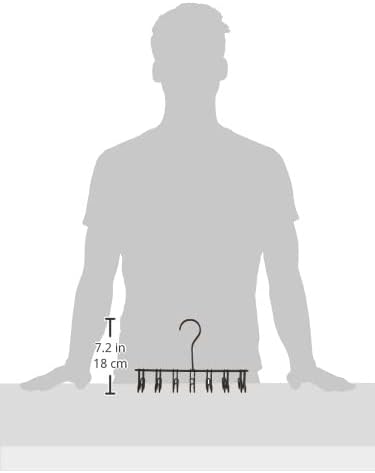 iDesign Classico Metal 14-Hook Horizontal Closet Organizer Rack for Ties, Belts, Hats, Purses, Towels, Jackets, 10.25" x 3.75" x 6.75" - Matte Black