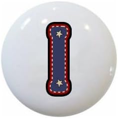 American Alphabet USA Letters Series Style 1 on 1.5" DECORATIVE Glossy Ceramic Dresser Drawer PULLS Cabinet Cupboard KNOBS (I)