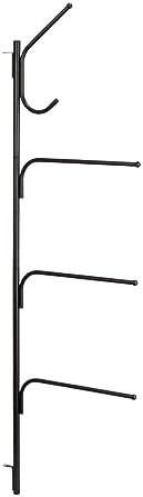 Household Essentials Hinge-It Clutterbuster Steel Valet Family Towel Bar, Black - Image 7