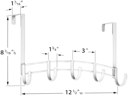 LYNK Professional® Home™ Over the Door Hooks - 5 Hook – Over the Door Coat Rack - Over the Door Hanger - Hanging Towels or Clothes - Bathroom, Bedroom, Laundry Room - Lifetime Ltd. Warranty, White - Image 6