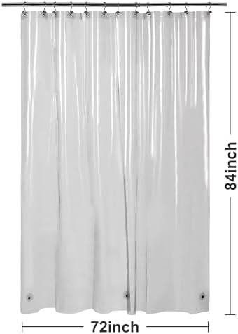 Barossa Design Extra Long Clear Black Shower Curtain Liner, 72" x 84" XL - Image 7