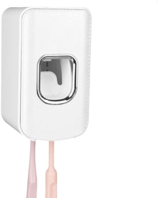 2 Slot Plastic Toothbrush Holder and Toothpaste Dispenser Wall Mounted, Automatic Toothpaste Squeezer, 2 in 1 Tooth Brush Toothpaste Organizer for Shower (White) - Image 6