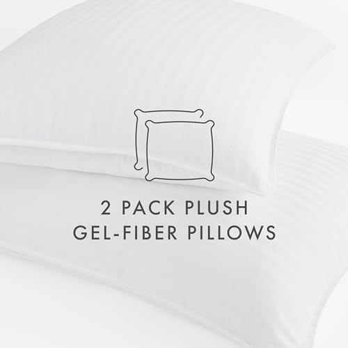 Linen Market Cooling Gel Queen Pillows Set of 2-100% Cotton Cover, Soft Gel-Fiber Filling, Bed Pillows for All Sleepers, Odorless and Non-Toxic, Perfect Firmness for Cool Comfort - Image 6