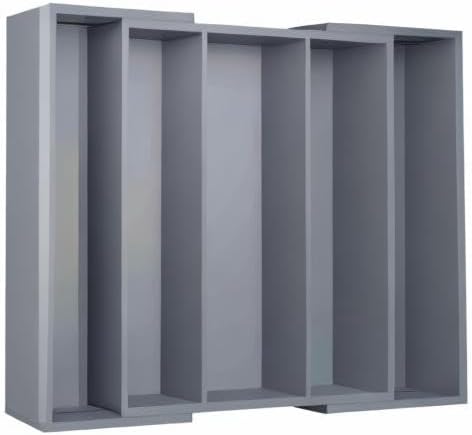 Large Kitchen Utensil Drawer Organizer - Expandable 5 Slots Cooking Utensil Organizer Multipurpose Silverware Organizer for Storage Repair Tools, Painting Tools W13.7"-19.9" x L17.6" X H2.5" (Grey)