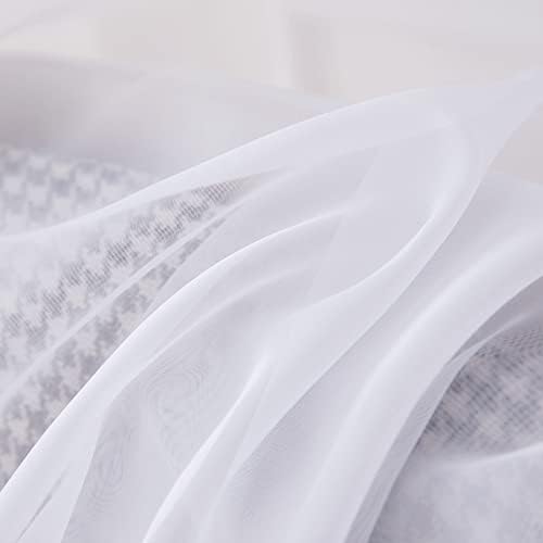 MIULEE Sheer Scarf Valance Extra Long Window Treatment 37"x216" White - Image 7