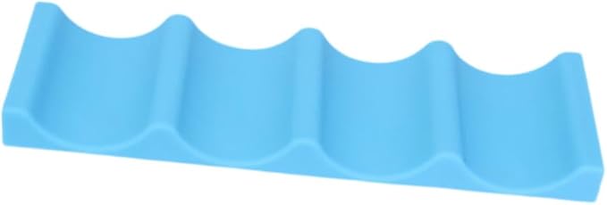 COLLBATH 2pcs Silicone Beverage Storage Rack Stackable Beer and Wine Bottle Holder for Fridge Tidy Organizer Mat for Pantry and Bar Blue Cans and Bottles