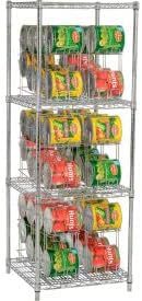 Nexel CR2436C 24 x 36 x 66 in. 3 Tier Chrome Wire Can Rack System Silver