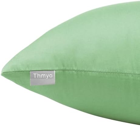 Thmyo 4-Pack 100% Cotton Comfortable Solid Decorative Throw Pillow Case, Square Cushion Cover Pillowcase Sublimation Blank Pillow Covers DIY Throw Pillowcase for Couch(18x18 inch/ 45x45cm,Sage Green) - Image 6