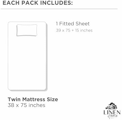 Linen Home 100% Cotton Percale Twin Size Fitted Sheet only, Brushed Rose - Image 7