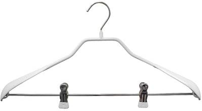 Mawa by Reston Lloyd BodyForm Series Non-Slip Space Saving Clothes Hanger with 2 Clips for Pants or Skirts, Style 42/LK, 1-Piece, White