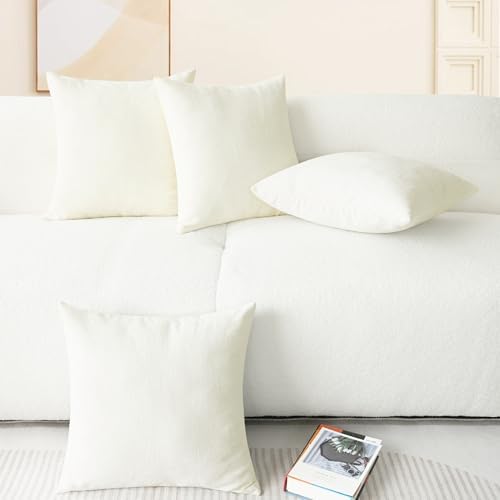 CaliTime Decorative Couch Throw Pillow Covers 18 X 18 Inches Cream - Image 6
