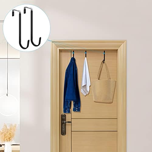 FYY Over the Door Hooks, Single-Hanger 6 Pack, Fits Doors 1.6" Black - Image 6