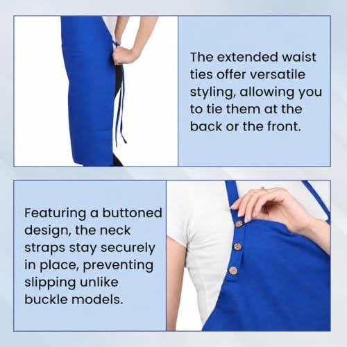 Cotton kitchen aprons for Women with Pockets adjustable - Image 6