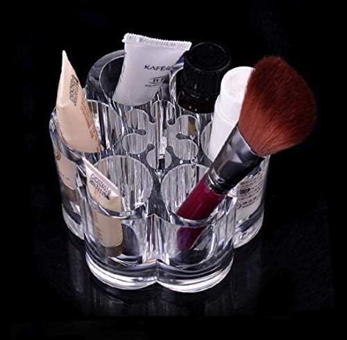 Acrylic Lipstick Makeup Storage Organizer- Makeup Brush Holder with 7 Individual Slot Organizers for Brushes Nail Polish Essential Oils Eyeshadow Pens