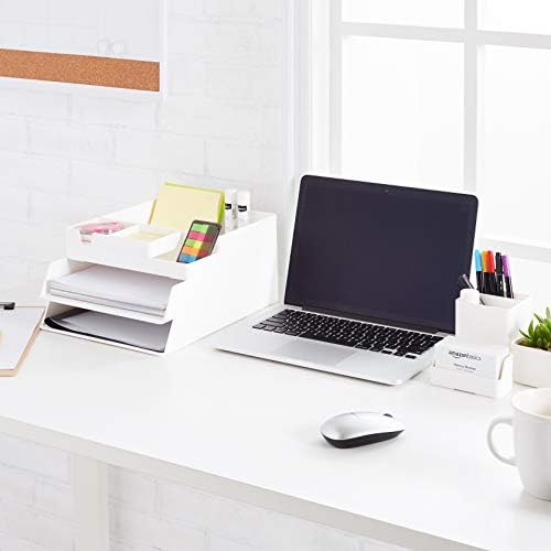 Amazon Basics Plastic Desk Organizer Pen Cup White - Image 4