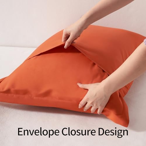 NTBAY King Pillow Shams, Set of 2, Microfiber, Brunt Orange - Image 6