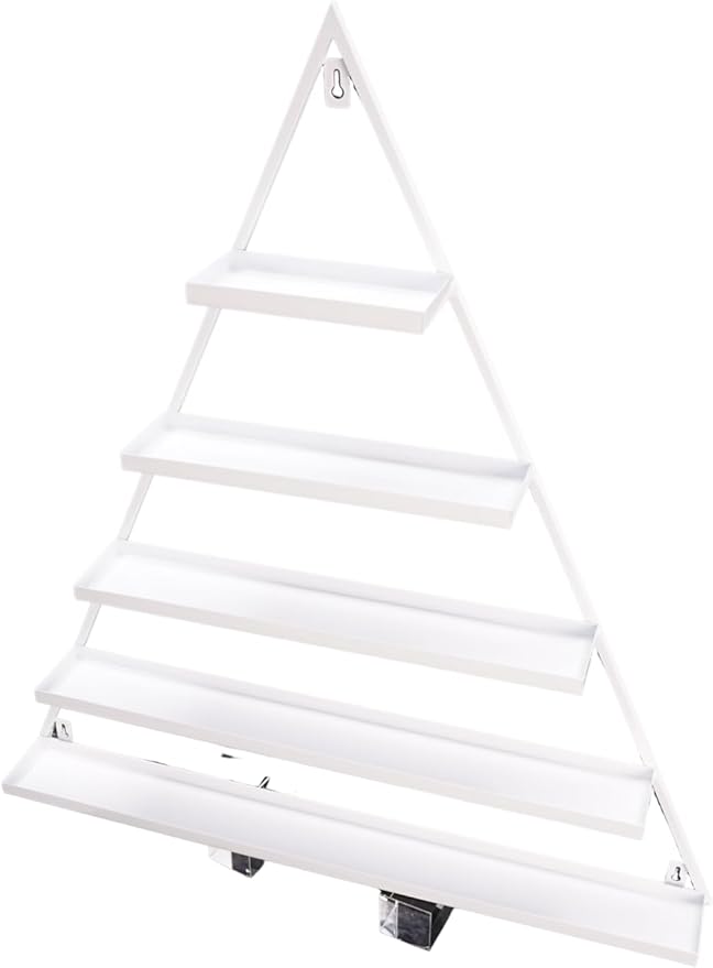 Wall-Mounted Nail Polish Rack, Set of 6 Triangular White Nail Polish Shelf Lipstick Perfume Cosmetic Display Shelf for Home Spa Nail Salon Shop