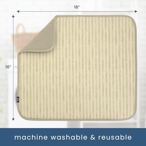 S&T INC. Dish Drying Mat, 16" x 18", Large, Distressed Lines - Image 6