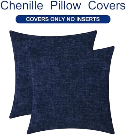 CaliTime Decorative Couch Throw Pillow Covers 26 X 26 Inches Navy Blue - Image 6