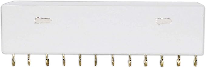 SANY DAYO HOME Jewelry Organizer with 24 Hooks and Cosmetics Shelf, 12 x 3 x 4 inches Wall Mounted Rustic Pine Wood Holder for Necklaces and Bracelets, Suitable for Kids and Adults (Retro White)
