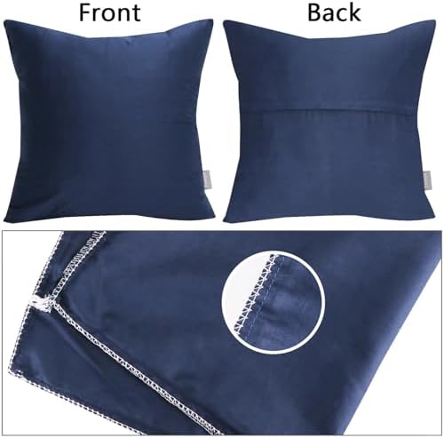 Thmyo 4-Pack 100% Cotton Solid Decorative Throw Pillow Case 18x18inch - Image 6