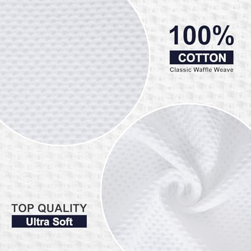 Homaxy Kitchen Towels and Dishcloths Set, Set of 8, White - Image 6