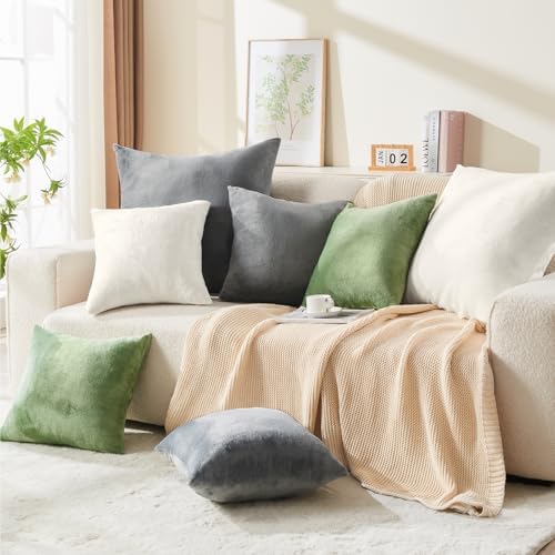 BEDELITE Velvet Pillow Covers with Zipper, Off White, 26x26 Inches, 2 Pack - Image 6