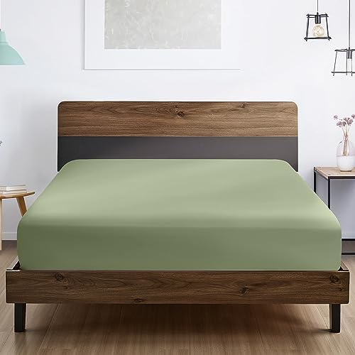 FreshCulture Twin Fitted Sheet - Hotel Quality - Ultra Soft & Breathable - Brushed Microfiber - Deep Pocket - Cooling Fitted Sheet for Twin Size Bed (Sage Green) - Image 6