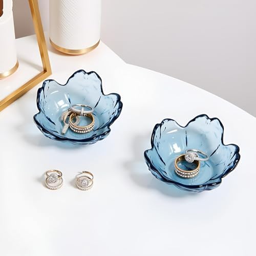 Crystal Blue Flower Ring Dish Jewelry Tray - Image 7