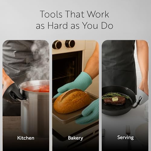 Restaurantware 2-Piece Oven Mitt Gloves Set 1 Case of 4.33 x 3.5 Inch Silicone Pot Holders, Heat Resistant Kitchen Finger Grips, Textured Grip Gray Cooking Mitts, Waterproof Hot Plate Holders - Image 6