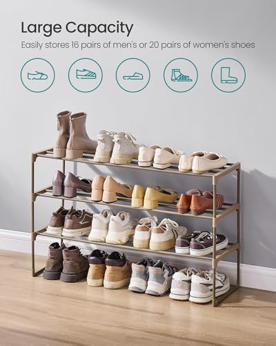 SONGMICS Shoe Rack, 3-Tier Shoe Organizer, Metal Storage Shelf - Image 6