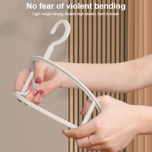 10 Pack No Shoulder Bump Clothes Hangers, Non‑Slip PVC Coated PP Plastic Suit Hangers, Heavy‑Duty Round Hanger for Sweaters, Coats, Jackets, Pants & Shirts, White Closet Storage Organizer - Image 6