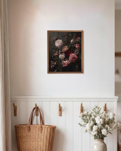 SQGGZH Vintage Dark Romantic Floral Still Life Print, Moody Botanical Canvas Painting, Gothic Dark Academia Wall Decor - 8x10inch Unframed - Image 7