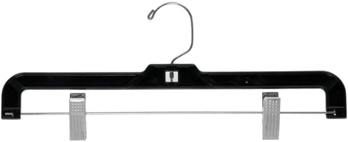 Black Pant Hangers 14" Plastic Case of 100, 22870