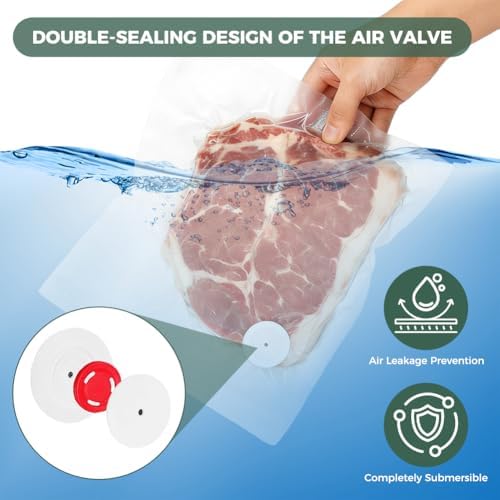 Vacuum Sealer Bags for Food with Air Valve, 30 Pcs (S+M+L) Reusable Sous Vide Bags With 3 Sealing Clips, Kitchen Storage Bags for Airtight Food Storage Microwave Heating - Image 7
