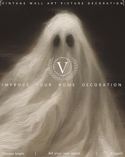 Vodefoad Vintage Cute Ghosts Decor Halloween Painting Spooky Silhouette Ghost Haunted House Art Victorian Ghost Posters Pictures for Living Room, Bedroom, Bathroom, halloween Room decor - 8x10 Inch Unframed - Image 7