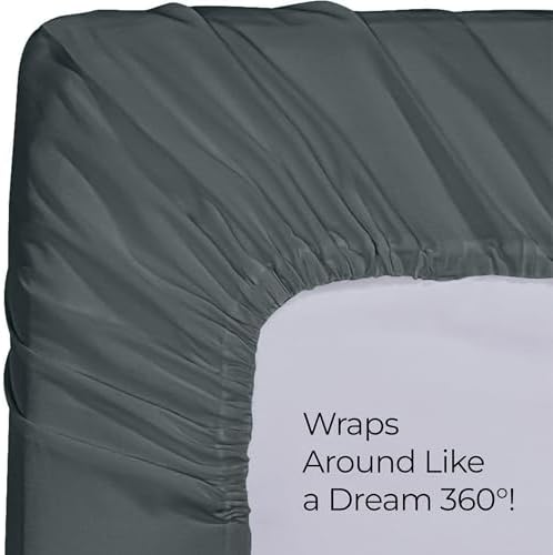 California King Fitted Sheet, Ultra Soft Fits Up to 15" Deep Pocket, Grey - Image 6
