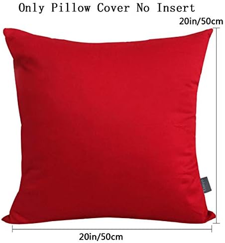 Thmyo 4-Pack 100% Cotton Comfortable Solid Decorative Throw Pillow Case Square Cushion Cover Pillowcase Sublimation Blank Pillow Covers DIY Throw Pillowcase for Couch Sofa Bed(20x20inch/50x50cm,Red) - Image 6
