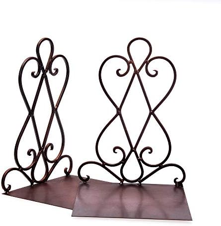 Artkingdome Vintage Metal Bookends for Heavy Books, Non-Slip Book Stoppers for Shelves, Farmhouse Decorative Holders for Office Desk, Sturdy Book Ends for Classroom Library Home, Set of 2 with Pads - Image 6