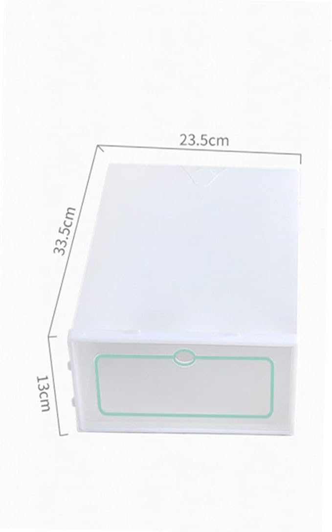 Outanaya 12pcs Thickened Transparent Stackable Plastic Shoe Storage Boxes White Shoe Organizer for Closet Entryway under Bed Use