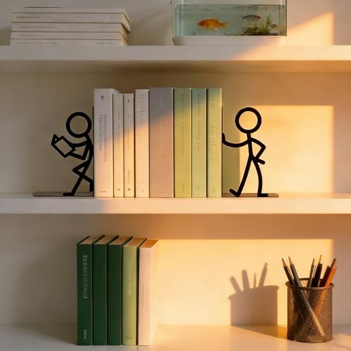 2 Pcs Metal Bookends and Red Heart Bookmark, Cute Book Ends for Book-Shelf - Image 7
