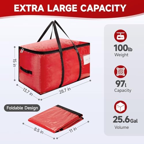 CONGREGATE Red Moving Bags Heavy Duty Extra Large 8 Pack 97L Storage Totes with Zippers Reinforced Handles Water Resistant for College Dorm Household Home Moving Supplies - Image 6