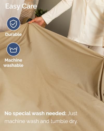 CGK Extra Deep Flex Top Split Head King Fitted Sheet Only - Heathered Tan - Image 7