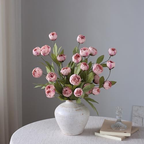 6 Pcs 27" Faux Silk Peony Artificial Flowers Stems for Vase (Blush Pink) - Image 6