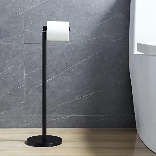 BGL Toilet Paper Holder Standing On Floor Black Matte, Tissue Holder On Floor with Reserve Storage Paper Rolls, Free-Standing Roll Paper Holder - Image 6