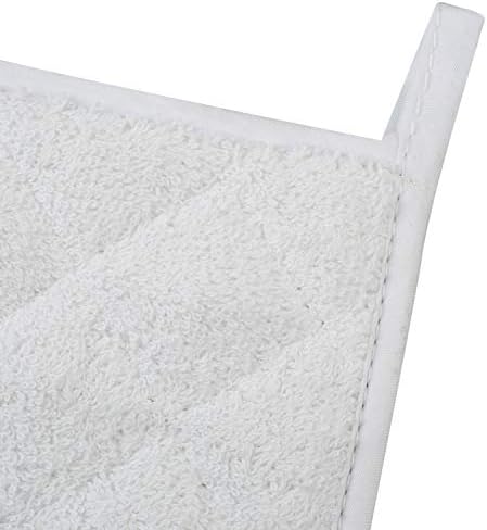 100% Cotton Kitchen Everyday Basic Terry Pot Holder Heat Resistant Coaster Potholder for Cooking and Baking Set of 5 White - Image 6