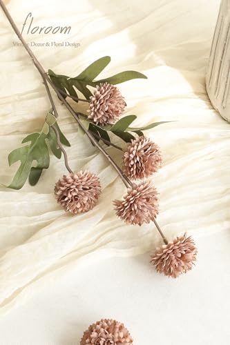 Floroom 9pcs Burnt Orange Taupe Mix Faux Silk Mums Artificial Flowers, Bulk Fake Small Mini Chrysanthemums with Stems for DIY Wedding Centerpieces Floral Arrangements Vase Fillers Home Decorations - Image 5
