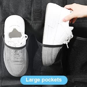 Over the Door Shoe Organizer 28 Mesh Pockets Hanging Shoes storage Shoe Rack for Closet Entryway Bedroom Bathroom Pantry Shoe Holder for Men Sneakers, Women High Heeled Shoes, flip flops