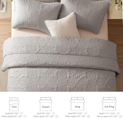 Whale Flotilla Twin Quilt Bedding Set Vintage Damask Reversible Bedspread - Image 6