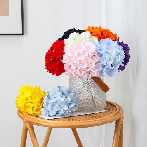 Fake White Hydrangea Artificial Flowers - Faux Silk Hydrangeas Flowers Heads with Stems Real Touch for Home Wedding Party Table Decor(CreamWhite,Pack of 10) - Image 6